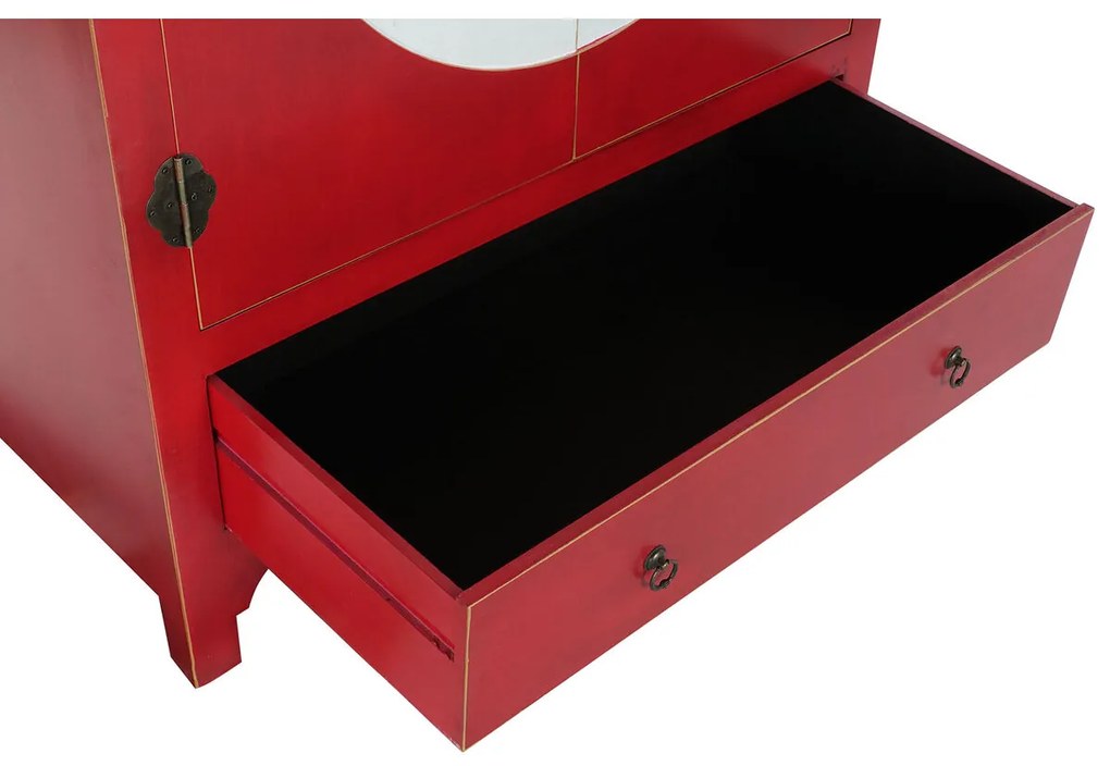 Ντουλάπι DKD Home Decor 85,5 x 50,5 x 186,2 cm Έλατο Κόκκινο Ξύλο MDF
