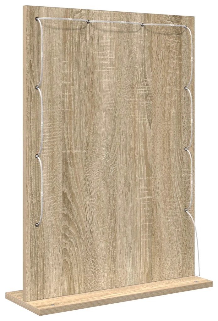 vidaXL Καθρέφτης Τουαλέτας Sonoma oak MDF, Γυαλί 70 x 50 x 18 cm