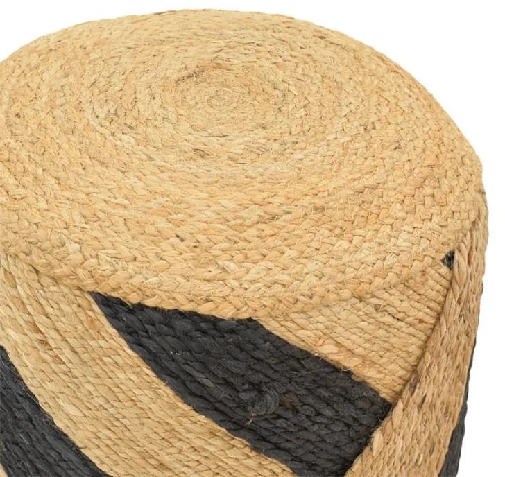 Σκαμπό Relous Inart φυσικό-μαύρο 100% γιούτα 40x40x40εκ 37x37x39 εκ.