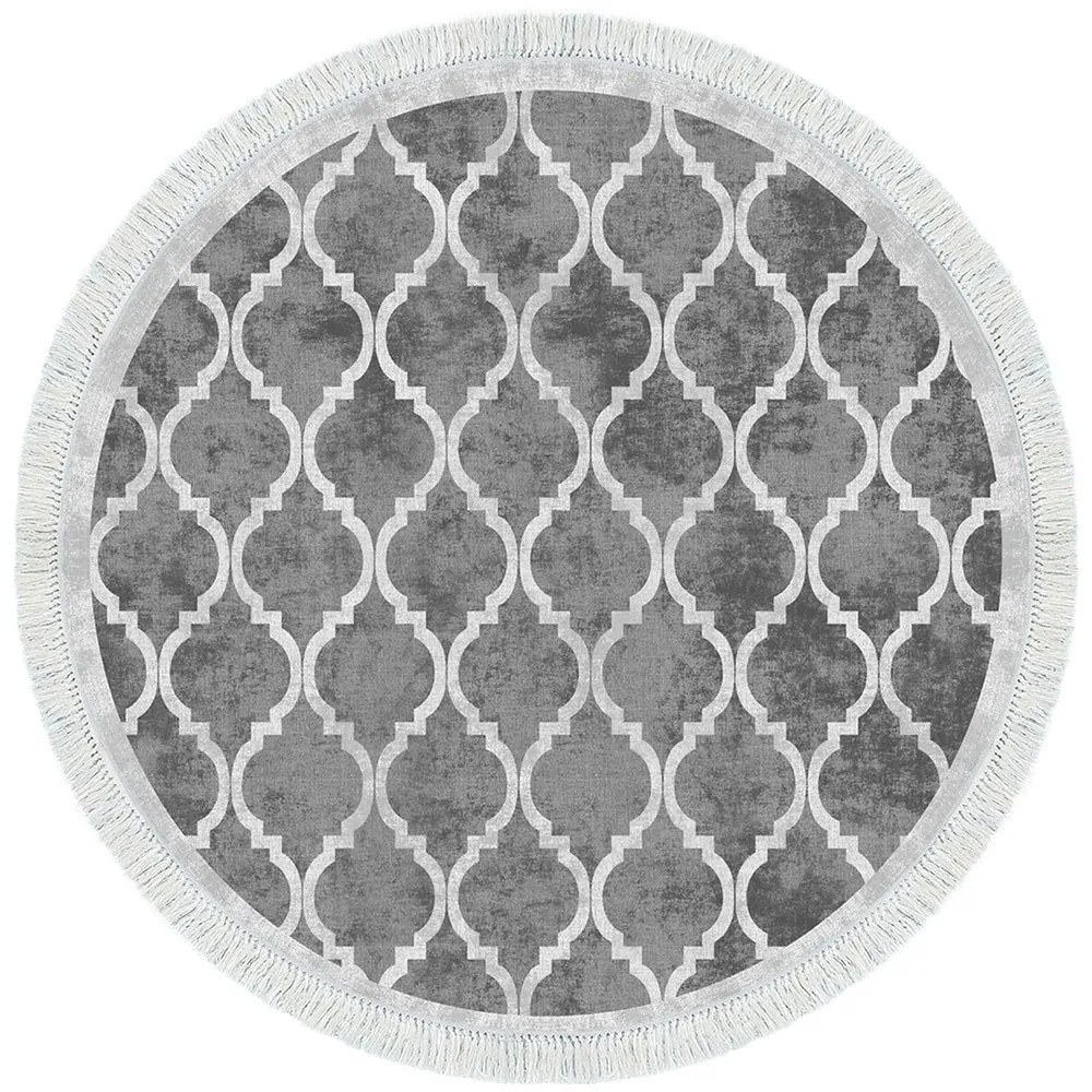 Χαλί Aln400601Gr17 392ANR2129 Grey Conceptum Hypnose 100X100cm Round