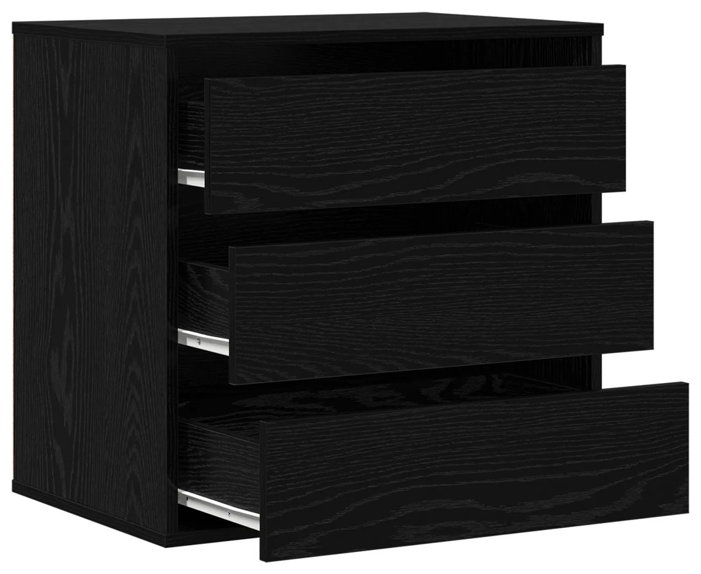 vidaXL Γωνιακό Κουτί με Συρτάρια Μαύρη Δρυς 60x41x58 εκ. Επεξεργασμένο Ξύλο