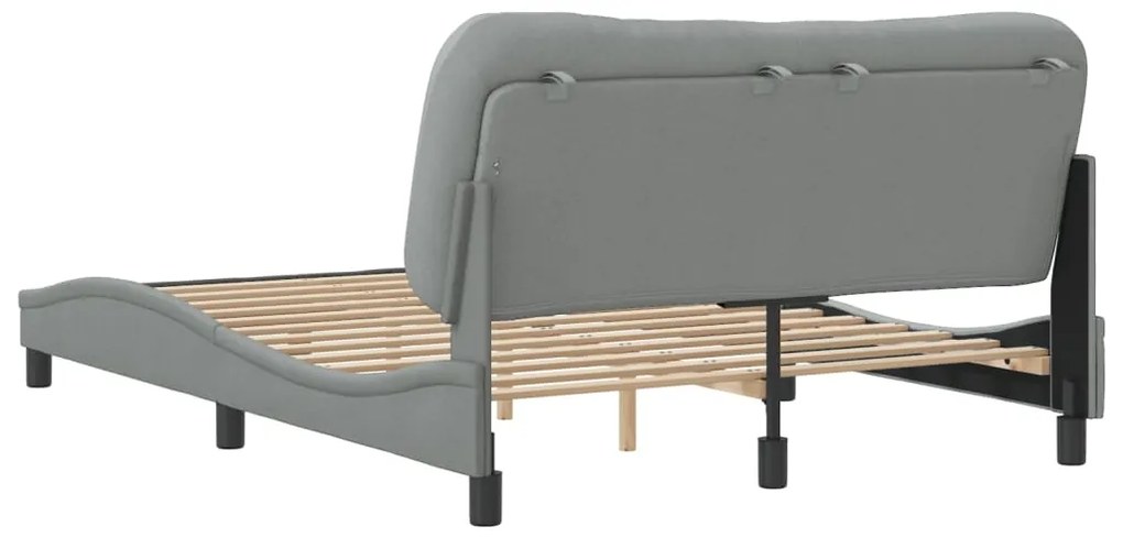 vidaXL Σκελετός Κρεβατιού Χωρίς Στρώμα Hvar Αν. Γκρι 140x200 εκ.Υφασμάτινο