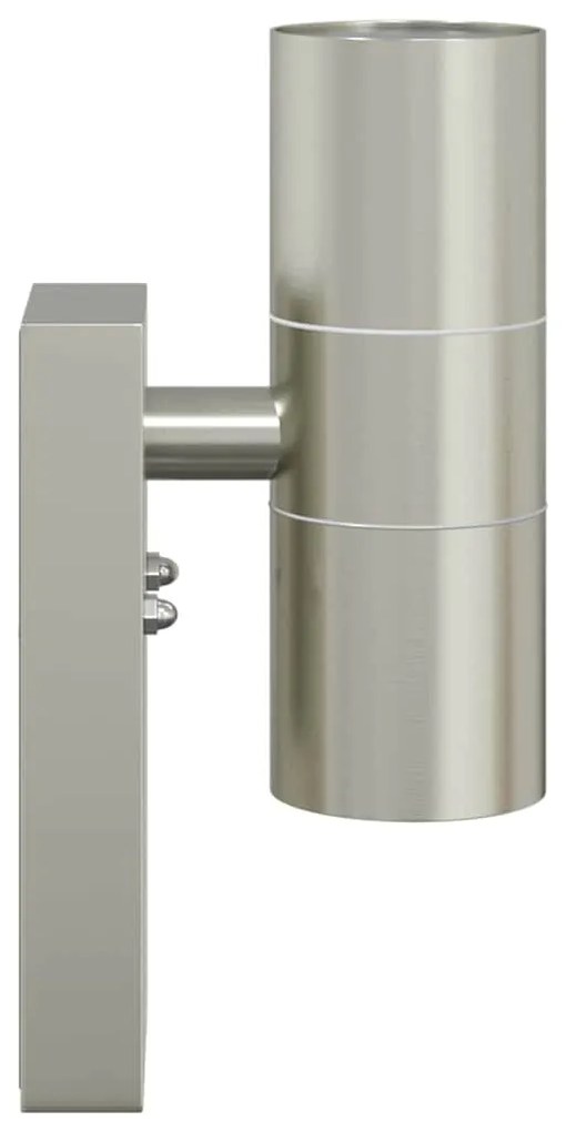 vidaXL Εξωτερικά Φωτιστικά Τοίχου 2 pcs Ασημί 7 x 10 x 22 εκ