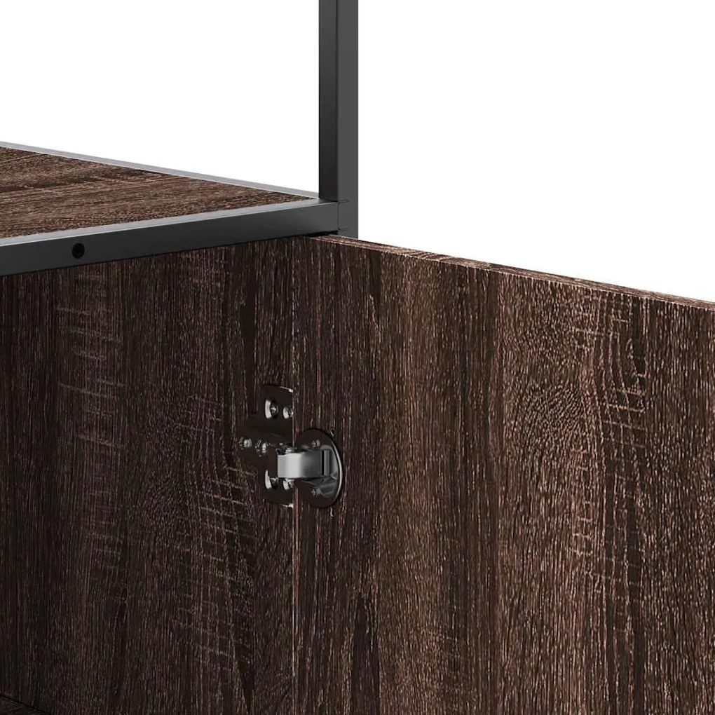 Highboard καφέ δρυς Κατασκευασμένο ξύλο και μέταλλο - καφέ δρυς