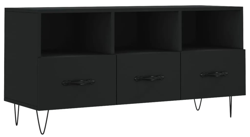 vidaXL Έπιπλο Τηλεόρασης Μαύρο 102 x 36 x 50 εκ. από Επεξεργ. Ξύλο