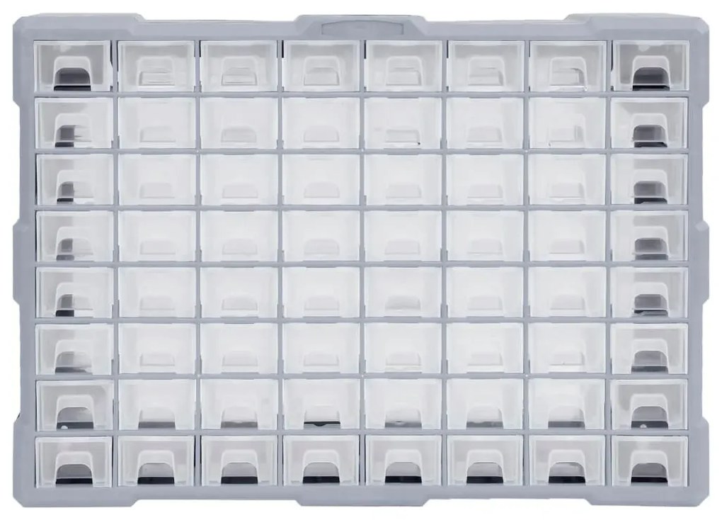 Κουτί Αποθήκευσης/Οργάνωσης με 64 Συρτάρια 52 x 16 x 37,5 εκ. - Γκρι