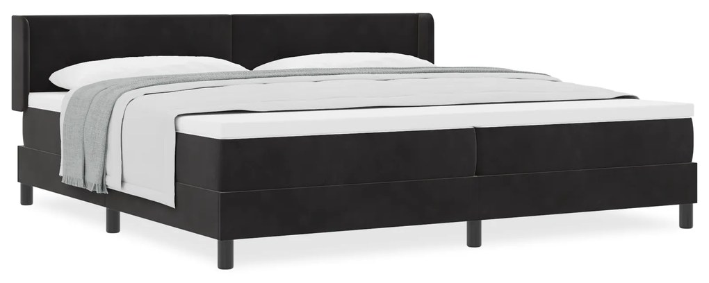vidaXL Κρεβάτι με Στρώμα Μαύρο 200x200 cm Βελούδινο