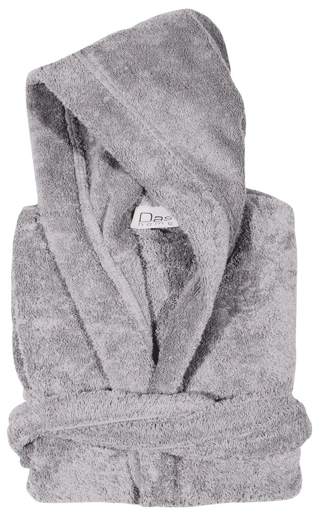 Μπουρνούζι Ενηλίκων Βαμβακερό Large Casual 5902 Γκρι Das Home