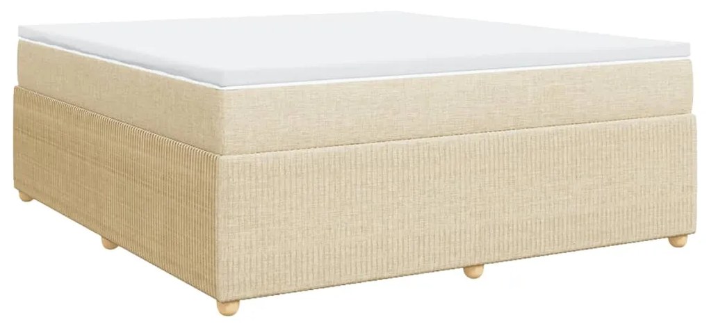 vidaXL Κρεβάτι Boxspring με Στρώμα Κρεμ 180x200 εκ. Υφασμάτινο