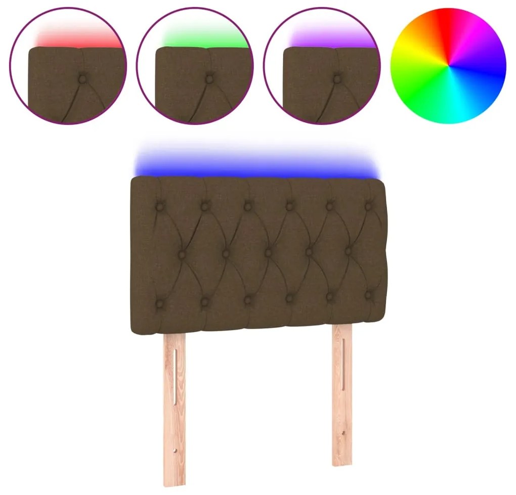 vidaXL Κεφαλάρι Κρεβατιού LED Σκούρο Καφέ 80x7x78/88 εκ. Υφασμάτινο