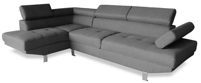Καναπές Δεξιά Γωνία Corner Γκρι Ύφασμα 250X153X70/84εκ.