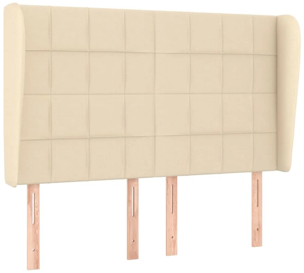 vidaXL Κρεβάτι Boxspring με Στρώμα Κρεμ 140x200 εκ. Υφασμάτινο