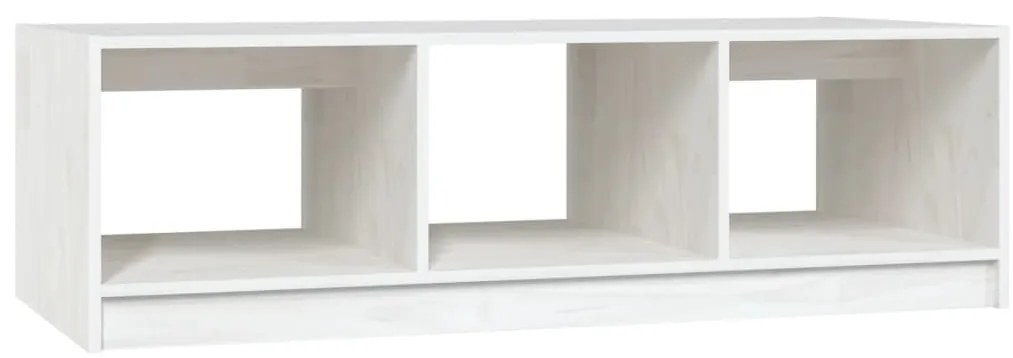 vidaXL Τραπεζάκι Σαλονιού Λευκό 110 x 50 x 34 εκ από Μασίφ Ξύλο Πεύκου