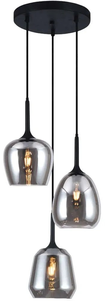 Φωτιστικό Οροφής Maeva 4312900 60x150cm 3xE27 40W Smoke-Black Viokef