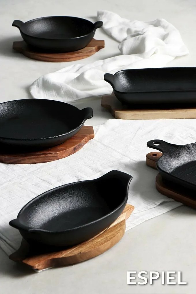 LAVA ΣΑΓΑΝΑΚΙ ΣΤΡΟΓΓ. STONEWARE ΜΑΥΡΟ 24χ21χ6ΕΚ. - ESPIEL - NOL113K2