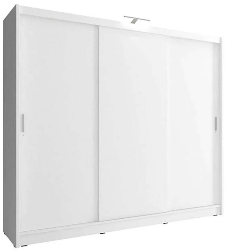 Ντουλάπα Τρίφυλλη Συρόμενη 24114-WK1w-250 250x214x62cm White Τρίφυλλη Μοριοσανίδα