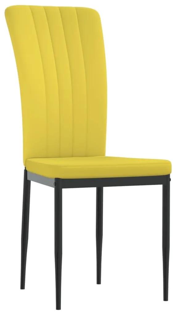 Καρέκλες Τραπεζαρίας 4 τεμ. Κίτρινο Μουσταρδί Βελούδινες - Κίτρινο