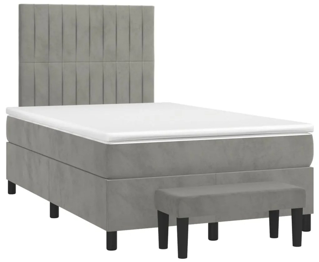 ΚΡΕΒΑΤΙ BOXSPRING ΜΕ ΣΤΡΩΜΑ ΑΝΟΙΧΤΟ ΓΚΡΙ 120X190 ΕΚ. ΒΕΛΟΥΔΙΝΟ 3270481