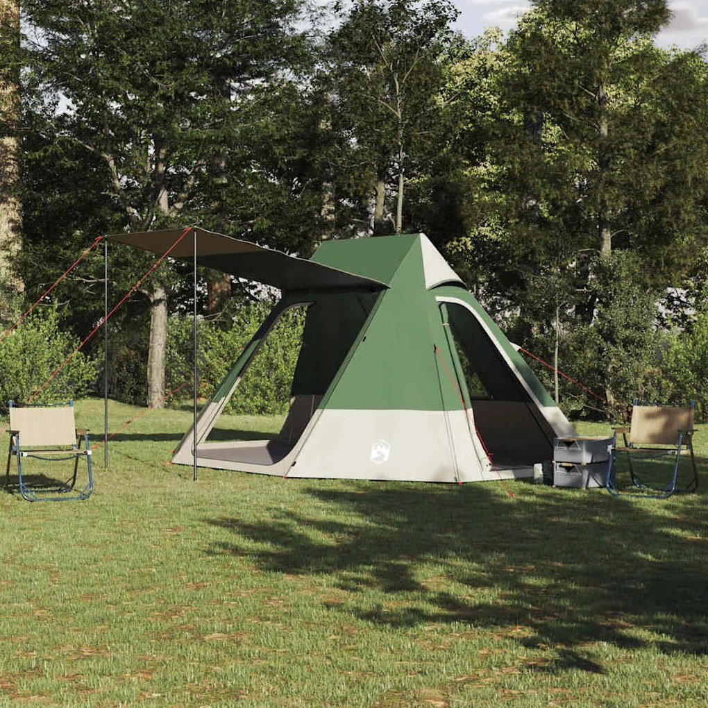 vidaXL Σκηνή Camping Πράσινο 482 x 360 x 227 εκ Πολυεστέρας