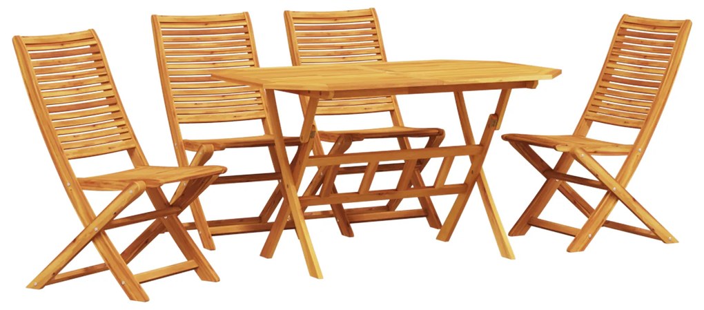 vidaXL Σετ Εξωτερικής Τραπεζαρίας 5 pcs Φυσικό Ξύλο