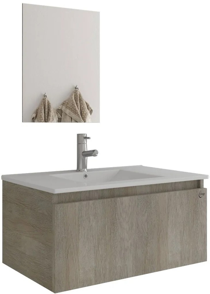 Σετ μπάνιου Drop Gemini 75 slim κρεμαστό-Mpez Anoixto