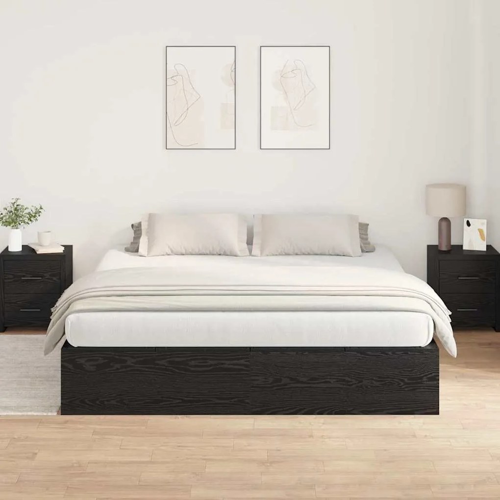 vidaXL Σκελετός Κρεβατιού Μαύρη δρυς 200 x 180 x 31.5 εκ.