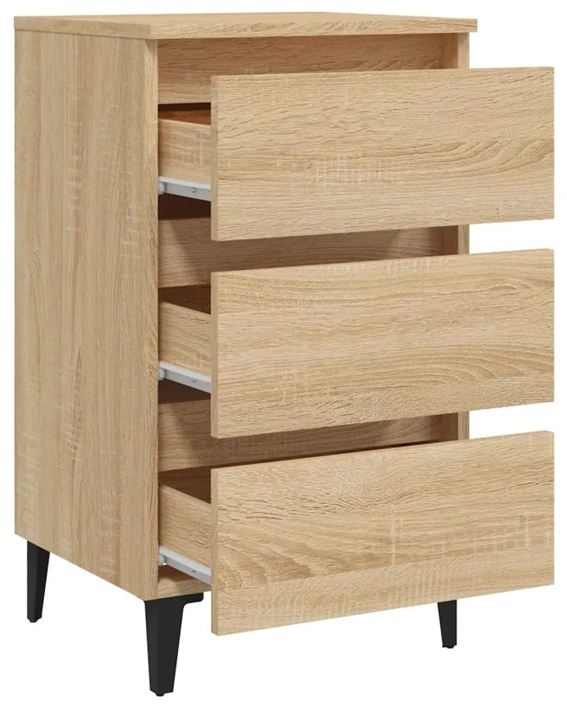 vidaXL Κομοδίνο Sonoma Δρυς 40 x 35 x 69 εκ. με Μεταλλικά Πόδια