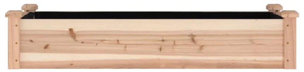 vidaXL Ζαρντινιέρα Υπερυψ. με Επένδυση 120x45x25 εκ. Μασίφ Ξύλο Ελάτης