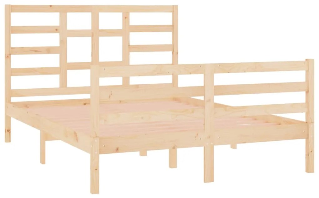 vidaXL Πλαίσιο Κρεβατιού 140 x 190 εκ. από Μασίφ Ξύλο Πεύκου