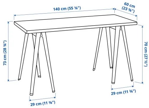 LAGKAPTEN/NARSPEL γραφείο, 140x60 cm 495.084.36