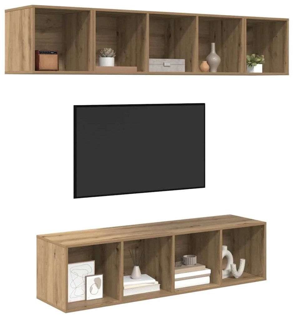 vidaXL Σετ επίπλου τηλεόρασης 4 pcs artisan δρυς 37 x 37 x 142.5 εκ