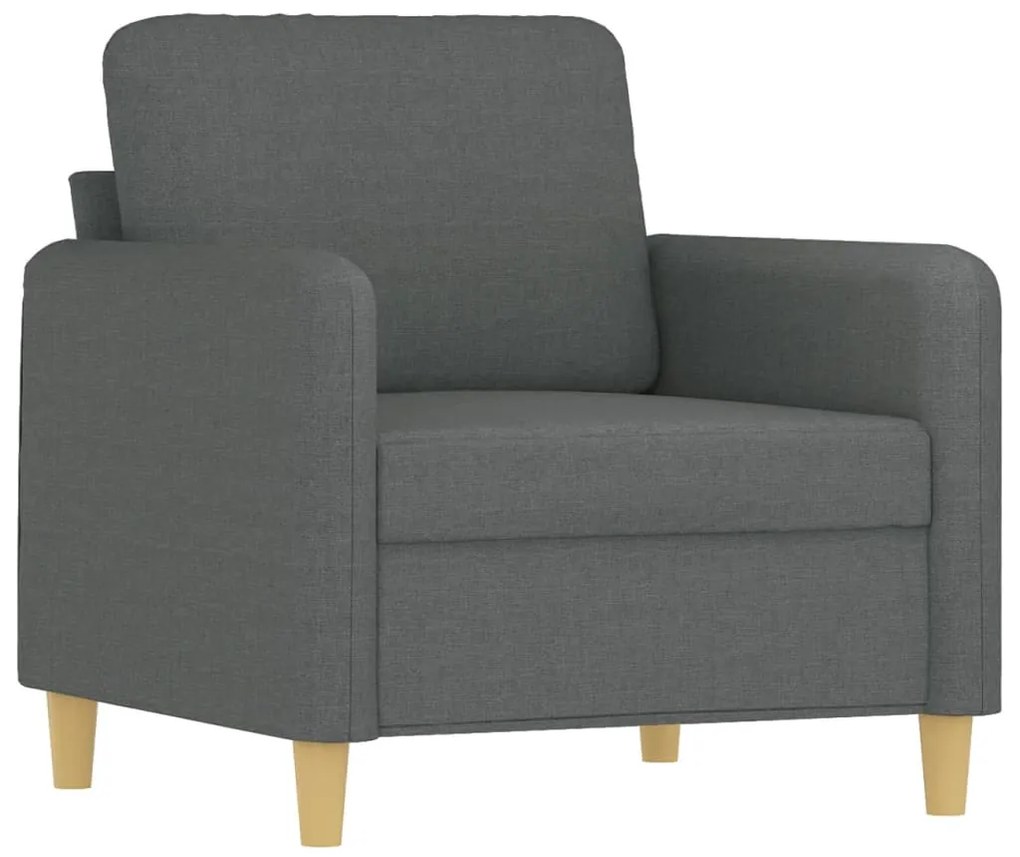 vidaXL Πολυθρόνα Σκούρο Γκρι 60 εκ. Υφασμάτινη με Υποπόδιο