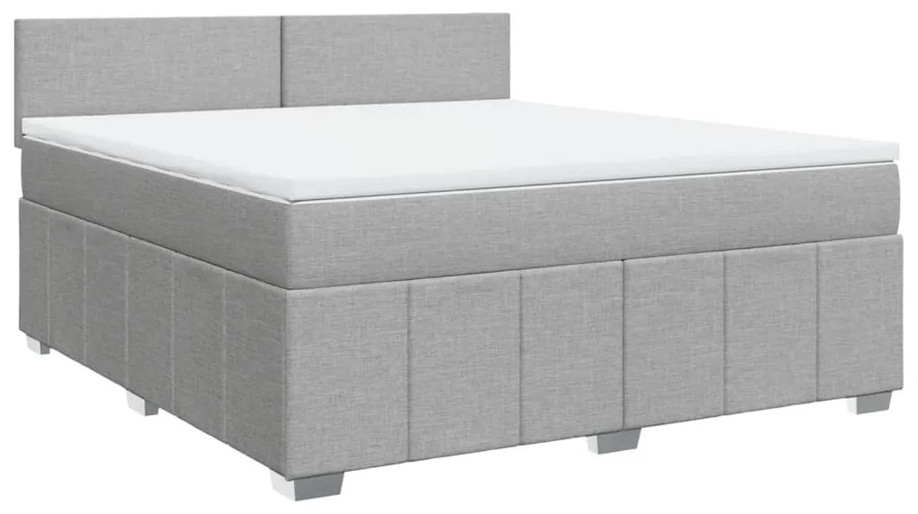 ΚΡΕΒΑΤΙ BOXSPRING ΜΕ ΣΤΡΩΜΑ ΑΝΟΙΧΤΟ ΓΚΡΙ 180X200 ΕΚ. ΥΦΑΣΜΑΤΙΝΟ 3289440