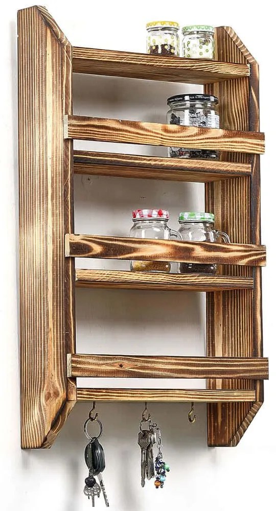 Ράφι Μπαχαρικών 281MST2318 29x10x58cm Natural Aberto Design Ξύλο