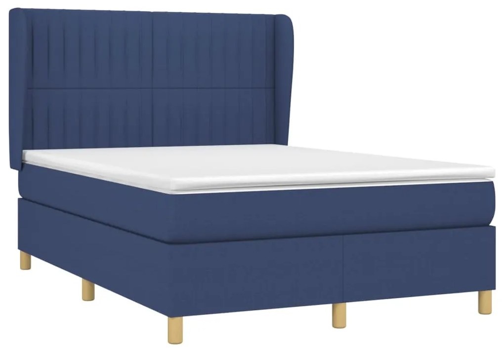 ΚΡΕΒΑΤΙ BOXSPRING ΜΕ ΣΤΡΩΜΑ ΜΠΛΕ 140X190 ΕΚ. ΥΦΑΣΜΑΤΙΝΟ 3128683