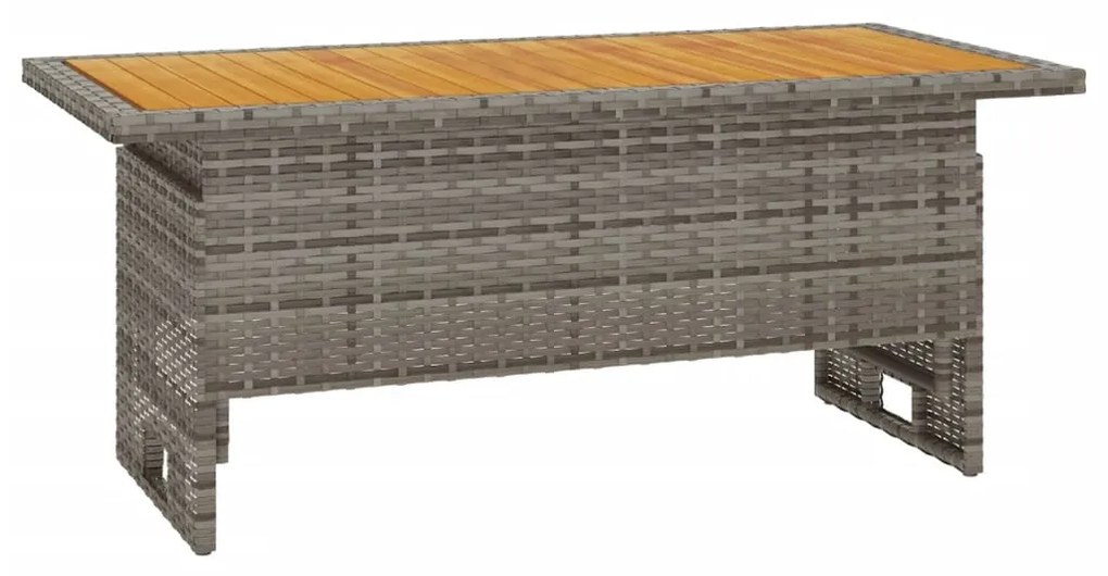 vidaXL Τραπέζι Κήπου Γκρι 100x50x43/63 εκ. Μασίφ Ακακία & Συνθ. Ρατάν