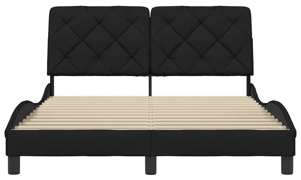 vidaXL Σκελετός Κρεβατιού Χωρίς Στρώμα Μαύρο 140x200 εκ.Υφασμάτινο