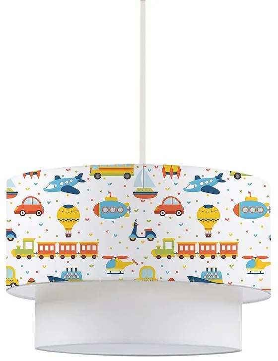 Φωτιστικό οροφής Goofy Megapap υφασμάτινο μονόφωτο με χαριτωμένα οχήματα 30x20x70εκ.