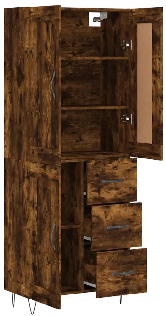 vidaXL Ντουλάπι Καπνιστή Δρυς 69,5x34x180 εκ. από Επεξεργασμένο Ξύλο
