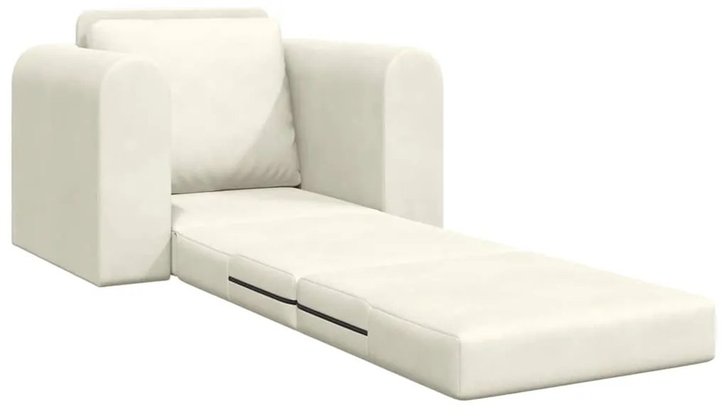 vidaXL Κρεβάτι καναπές Κρεμ 98 x 71 x 83 εκ. Βελούδο