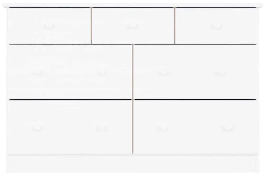 vidaXL Συρταριέρα ALTA Λευκή 112 x 35 x 73 εκ. από Μασίφ Ξύλο Πεύκου