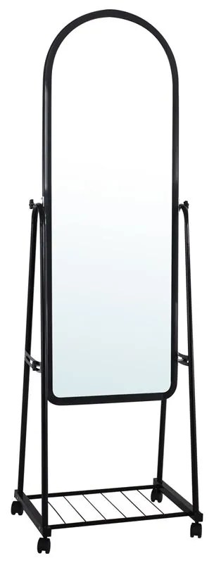 ROLLAND Small Καθρέπτης Δαπέδου, Μέταλλο Βαφή Μαύρο 37x37x160cm Ε7189,1