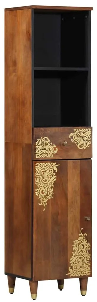 vidaXL Ντουλάπι Μπάνιου καφέ μελί 38 x 33 x 160 εκ. Στερεό ξύλο μάνγκο