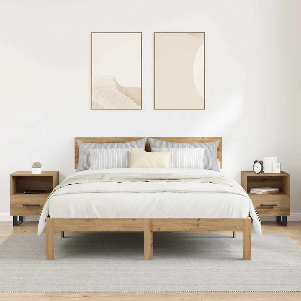 vidaXL Κομοδίνο 2 pcs Artisan Oak 40 x 35 x 47,5 εκ Επεξεργασμένο ξύλο