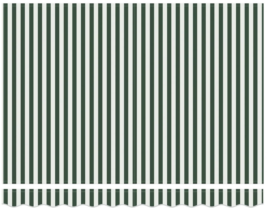 vidaXL Ανασυρόμενη Τέντα Πράσινη και Λευκή 300x250 cm
