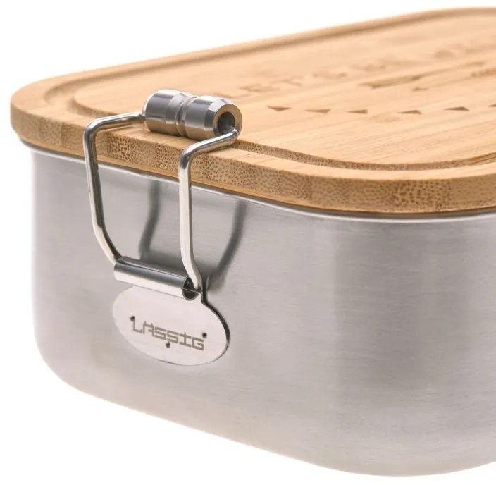 Laessig Φαγητοδοχείο inox με καπάκι bamboo Adventure