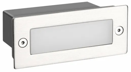 Απλίκα Φωτιστικό Τοίχου Χωνευτό LED 6000K PAS 110X44 PAS260NMP IP54 Aca-PAS260NMP-Ασημί PAS260NMP