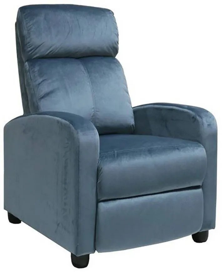 Πολυθρόνα Porter Relax Grey-Blue Velure Ε9781,4 68x86x99cm Βελούδο