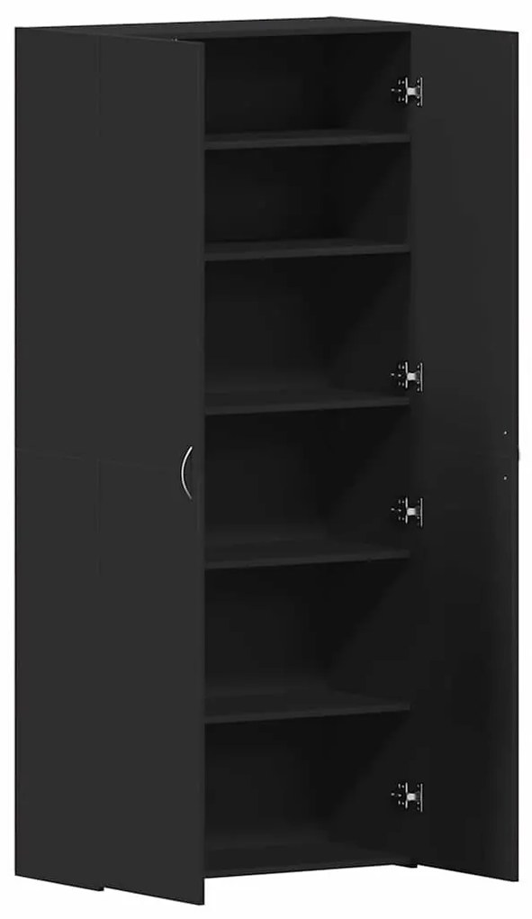 vidaXL Ντουλάπα Παπουτσιών Μαύρο 80 x 35.5 x 180 εκ Επεξεργασμένο ξύλο