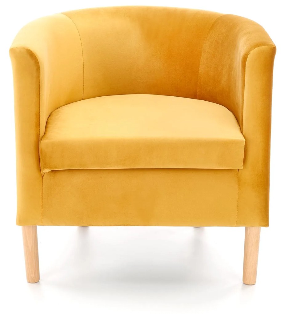 CLUBBY 2 leisure armchair mustard / natural DIOMMI V-PL-CLUBBY_2-FOT-MUSZTARDOWY